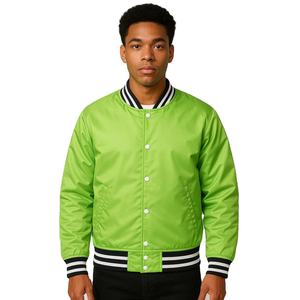 Fabricado en fábrica de poliéster satinado para hombre, haga su propio diseño, chaquetas de alta calidad, chaquetas de satén de talla grande - Product Image 1