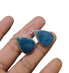 Tendance 925 Sterling Silver Lapis Gemstone Boucles D'oreilles Bijoux À La Main En Argent Boho Style Boucles D'oreilles Bijoux Pour Femmes Cadeau Pour Fille - Product Image 1