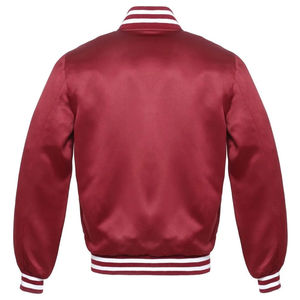 Wholesale Men's Custom Logo Satin Varsity Jacket with Stand Collar and Ribbed Cuffs CollegeBaseballjacket for men - Product Image 4