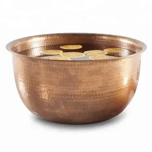 Bol de spa pour les pieds en cuivre de qualité supérieure Relaxation thérapeutique Pédicure Bol en métal couleur argent pour le trempage et le massage des pieds - Product Image 3
