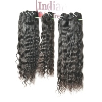 Extensions de cheveux naturels indiens pour femmes, noirs, doux, en dentelle, Remy, non traités chimiquement, lisses et ondulés, 10-36 pouces, double épaisseur
