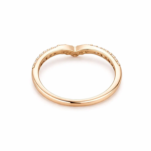 Anillo de Boda Moderno Curvo con Diseño Chevron, Anillo Apilable en Oro de 14K con Diamantes de Laboratorio, Anillo de Eternidad a Juego para Novia, Anillo de Aniversario en Forma de V - Product Image 6