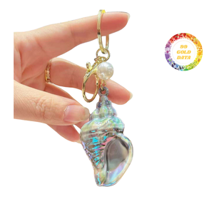 Porte-clés simple en coquillage naturel, artisanat en coquillage pour souvenir et usage quotidien - Product Image 2