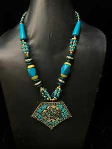 Collar de resina de estilo Vintage hecho a mano para mujer, joyería india de moda con aspecto de moda para fiesta, símbolo religioso cristiano - Product Image 2