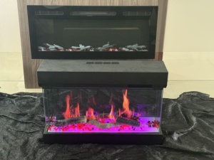 <span class=keywords><strong>Cheminée</strong></span> <span class=keywords><strong>électrique</strong></span> holographique 3D LCD <span class=keywords><strong>haut</strong></span> <span class=keywords><strong>de</strong></span> <span class=keywords><strong>gamme</strong></span>, la plus réaliste et moderne, avec un large foyer et une technologie <span class=keywords><strong>de</strong></span> flamme HD, nouveau design - Product Image 2