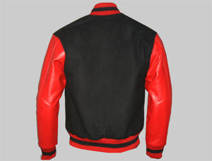 High Quality Letterman Jacket <b>Men</b> Versity Jackets Wool 100% Real Leather Winter Custom Design and Color <b>Black</b> Letterman Jacket - Product Image 2
