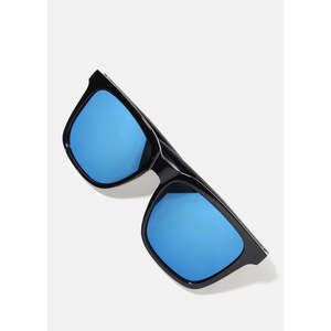 A3shop A+ Occhiali da sole quadrati riflettenti blu con protezione solare - Product Image 4