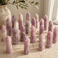 Tour de cristal d'agate rose violette, pierre naturelle polie, pour la décoration de bureau et de maison, la collecte d'énergie et la présentation de cadeaux