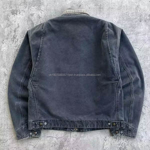 เสื้อแจ็คเก็ตผู้ชายแบบปรับแต่งได้ OEM สไตล์ดีทรอยต์ วินเทจ กันลม กันหนาว ผ้าแคนวาส ทรงทรัคเกอร์ ซิปหน้า เหมาะสำหรับกิจกรรมกลางแจ้งและทำงาน - Product Image 3