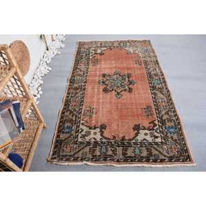 Alfombra Turca Vintage de 3,7x6,5 pies, Alfombra Oriental Marrón - Product Image 1