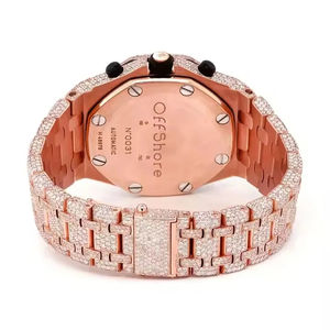 Montre mécanique en acier inoxydable avec grand cadran, design tendance, personnalisable, sertie de diamants VVS Moissanite, style hip-hop, pour homme - Product Image 4