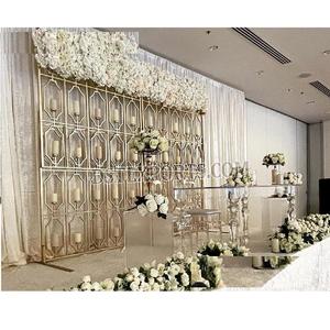 Magnifique installation murale de bougie de scène de réception de mariage en diamant étincelant pour les fêtes - Product Image 1