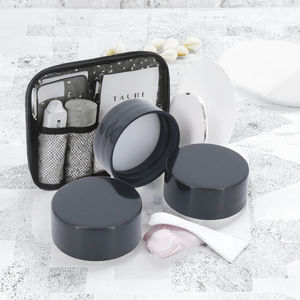 Novedad 2025, Tapas de Botellas de 100 ml de Alta Calidad, Color Personalizado, Tapa de Rosca de PP Portátil, Antiderrames, Impresión UV, Negra - Product Image 1