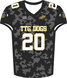 Uniformes de football américain en sergé imprimés camée sublimés personnalisés uniformes d'équipe matériel de jersey et de pantalon brodés en sergé - Product Image 5