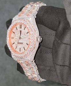 Reloj de Lujo con Diamantes de Moissanita y Cuarzo, con Correa de Acero Inoxidable, Reloj Personalizado para Hombre - Product Image 3