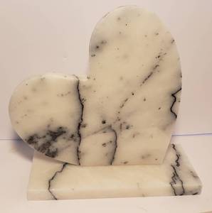 Sculpture de cœur en marbre poli Art Déco Craft Exim, base personnalisée avec message personnalisé, cadeau décoratif pour la Saint-Valentin/anniversaire - Product Image 2