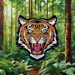 En gros Personnalisé À La Mode Chenille Patchs De Fer Écusson De Broderie Chenille Tissu Premium Tigre Écussons Brodés pour Vêtements - Product Image 1