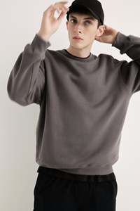 Logo personnalisé 400Gsm surdimensionné col rond hommes polaire sweat à capuche couleur unie 3D brodé cravate-teint pour hiver automne - Product Image 3