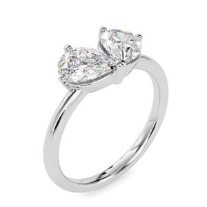 แหวนเพชรทรงลูกแพร์ 1.50 กะรัต ผลิตในห้องปฏิบัติการ ได้รับการรับรองจาก SGL ตัวเรือนทองคำแท้ 14K แบบฝังเพชรเม็ดเดี่ยว สำหรับผู้หญิง - Product Image 3