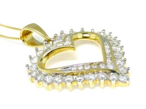 Personalizable romántico en forma de corazón 925 Plata Moissanite diamante colgante amor inspirado joyería para mujeres - Product Image 2