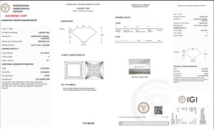 1.54ct Princess Cut Lab-Grown Diamond IGI Certified F Color SI1 Clarity Lab-Stone - Product Image 5