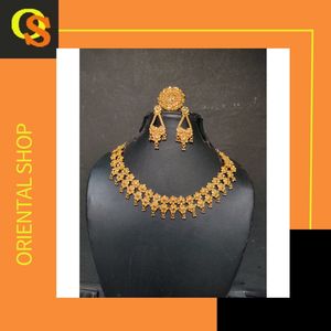 100% puro 22K chapado en oro collar pendientes anillo conjunto con estilo de lujo conjunto de joyas para mujeres usan conjunto de joyas - Product Image 4