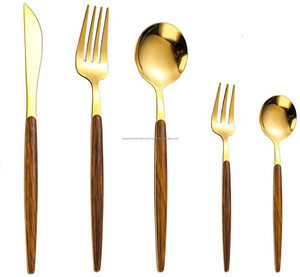 Hot Selling High Quality Stainless Steel Flatware Customized Gold Wedding Cutlery with <b>Mirror</b> Polish Handle Premium Low Cost - Product Image 2