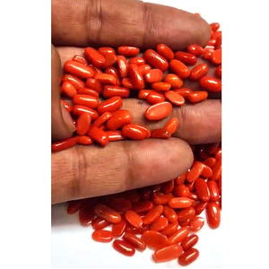 345 piezas de Coral italiano natural 7mm a 13mm cabujón ovalado 400 CTS lote buena calidad piedra de nacimiento Moonga roja piedras preciosas US $200 todo - Product Image 2