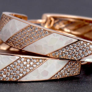 Boucles d'oreilles en Zircon cubique pour femmes, en laiton, cuivre, émail, bijoux, accessoires, livraison directe, personnalisées - Product Image 2