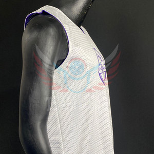 เสื้อบาสเก็ตบอลใส่กลับด้านได้เสื้อบาสเก็ตบอลตาข่ายโพลีเอสเตอร์ว่างเปล่าดีไซน์ล่าสุด - Product Image 5