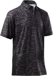 Tissu en polyester, élasthanne et coton, impression de logo personnalisée, extensible dans les 4 sens, séchage rapide, coupe ajustée, vente en gros, polo de golf pour hommes - Product Image 3