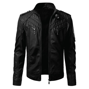 Chaqueta de cuero auténtico para hombre, chaqueta gótica personalizada de último diseño, de cuero puro - Product Image 1