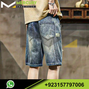 Short en jean pour homme Short en denim déchiré décontracté d'été Short en jean droit classique - Product Image 2