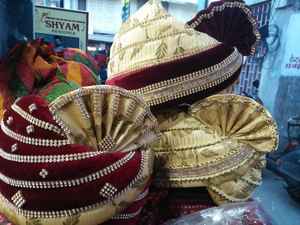 Diseñador Rajasthani tradicional novio deshierbe turbante Safa Pagri para hombres padrinos de boda Bharaati Safa - Product Image 2