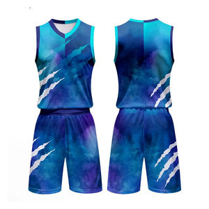 Uniforme de basket-ball unisexe sublimé pour ensembles de débardeurs et de shorts, vêtements de sport athlétiques, uniforme de basket-ball imprimé en grande taille - Product Image 1