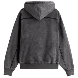 เสื้อฮู้ดผู้ชายผ้าฝ้ายฟลีซ 100% สไตล์วินเทจ ล้างสีแบบแอซิด ระบายอากาศ กันลม เป็นมิตรกับสิ่งแวดล้อม เหมาะสำหรับฤดูหนาว ขายส่ง - Product Image 2