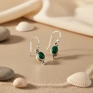 Boucles d'oreilles en argent 925 pour femmes avec pierre précieuse ovale plaquée or, diamant en forme de cœur princesse, rubis, zircon, bijoux - Product Image 2