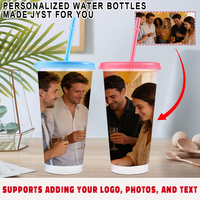 Gobelet en plastique transparent avec paille et couvercle, 24 oz, gobelets réutilisables personnalisables avec logo pour café glacé, smoothies, usage professionnel