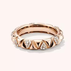 Bague de fiançailles en diamant certifié VVS, faite à la main, or massif 14k 18k pour femmes, bijoux en acier inoxydable - Product Image 3