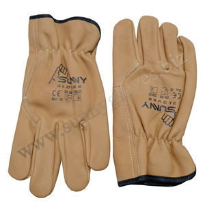 Nouveau Style Simple en cuir hommes gants de conduite main sécurité vache Grain conducteur cuir gréeur gants - Product Image 1
