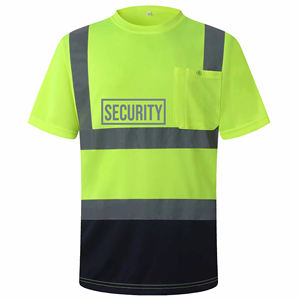 เสื้อกั๊กสะท้อนแสงแขนสั้นสำหรับงานโรงงาน ขายส่ง ความปลอดภัยสูง มาตรฐาน ANSI ระดับ 1 กันน้ำ สีแดง - Product Image 4