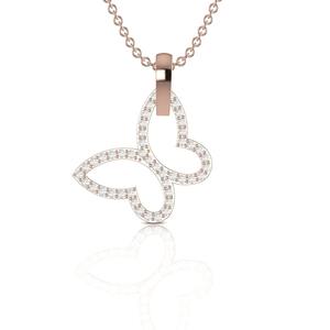 Collar con Colgante de Mariposa de Oro Sólido de 14k con Diamante Cultivado en Laboratorio con Certificación IGI VVS, Tendencia Principal para Mujeres de JBR & CO - Product Image 3