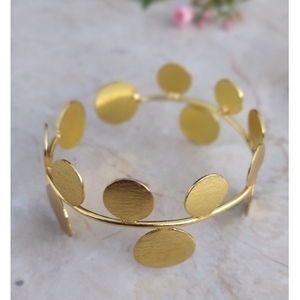 SOUMYA CREATIONS Brazalete de Latón Chapado en Oro, Minimalista, Ajustable, Apilable, Joyería Delicada, Geométrica, Estilo Bohemia - Product Image 2