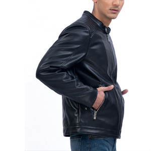Precio al por mayor de moda de los hombres chaqueta de cuero PU de alta calidad de cuero de los hombres chaquetas de invierno - Product Image 4