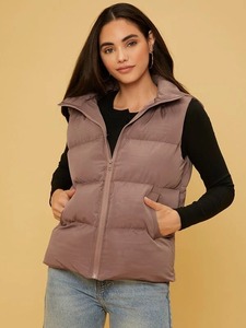 Gilet matelassé personnalisé de meilleure conception pour les femmes Outdoor Fashionwear Stylish Zipper Bubble Jacket 2025 - Product Image 5