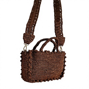 Bolso Bandolera de Ratán Tejido Vintage Marrón para Mujer, Marca ANA Madagascar, Capacidad de 1-1.9L, Portátil, para Viajes y Uso Diario - Product Image 2