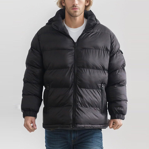 Men Puffer <b>Jacket</b> with <b>Canvas</b> Fabric Stand Collar Breathable & Quick Dry Ultimate Warmth Winter <b>Jacket</b> - Product Image 1