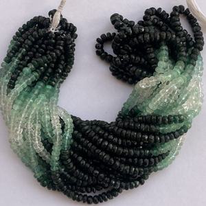 2mm 3mm 4mm Esmeralda verde natural colombiana sombreada Ombre piedra facetada Rondelle cuentas hebra de India Alibaba fabricación de joyas - Product Image 1