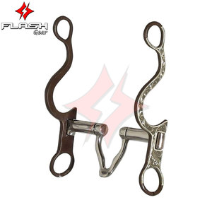 Robart Spring Loaded Spade Mouth Horse Bit Plated Overlay Breeches Optimizados para el entrenamiento ecuestre, Reduce el caballo - Product Image 5