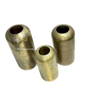 Hammered Design Metal Flower <b>Vase</b> Antique Gold Finished <b>Cylinder</b> Shape for Home Event Parties Decor Flower <b>Vases</b> - Product Image 2
